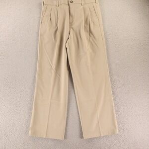 Croft & Barrow Pants Mens 34x29 Beige Tan Flat Front Khaki Chino Cotton Blend